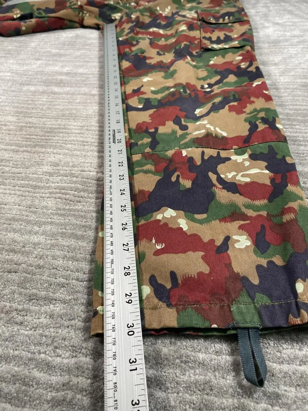 Vintage SIRNA Pants Mens 30x30 Multicolor Camo Cargo Canvas Army Workwear 80s